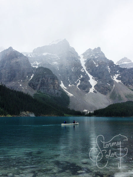 Canoeing in Moraine Lake, AB, Canada